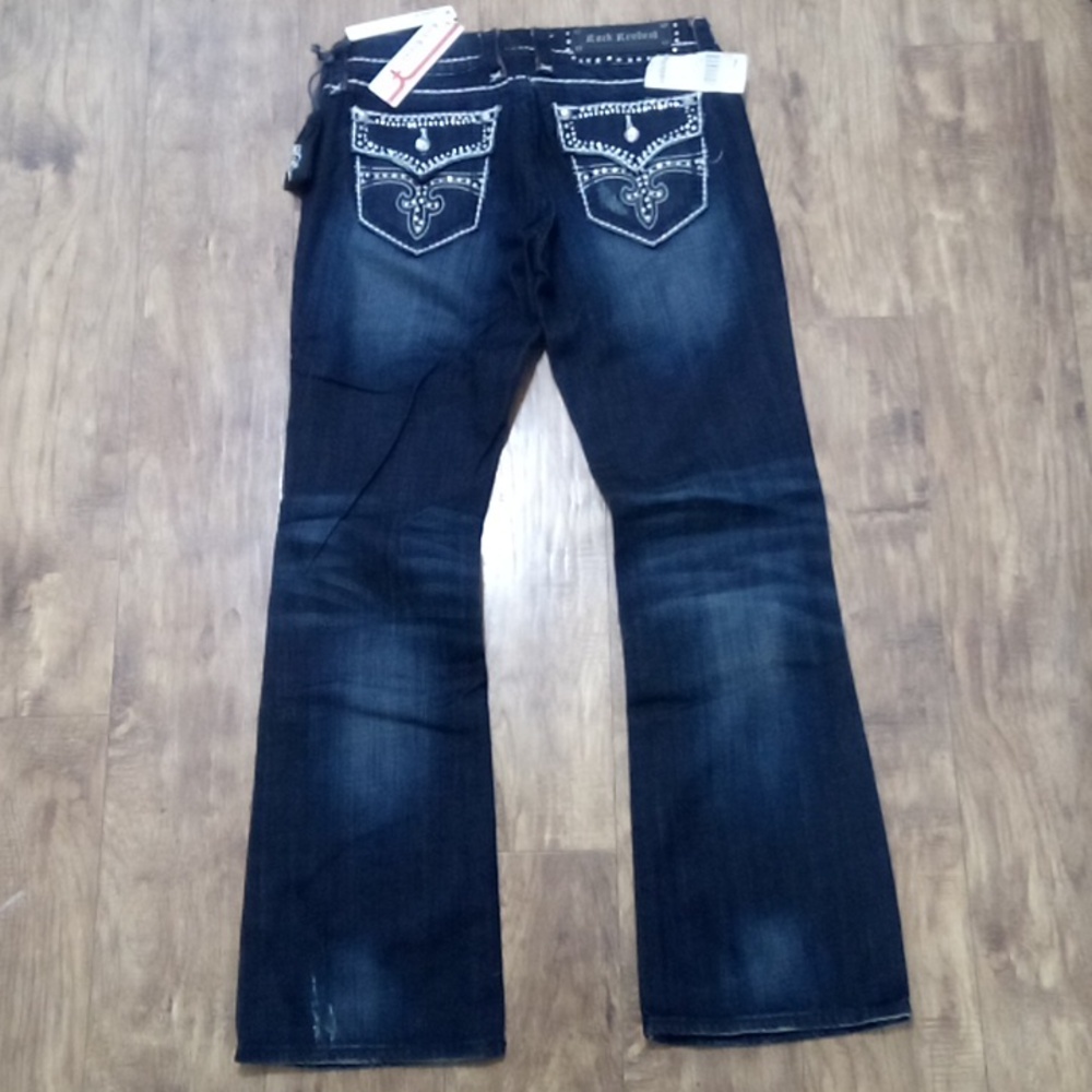Rock Revival Jeans Women's 30 Easy Boot Embellished Rhinestones NWT 178 USD